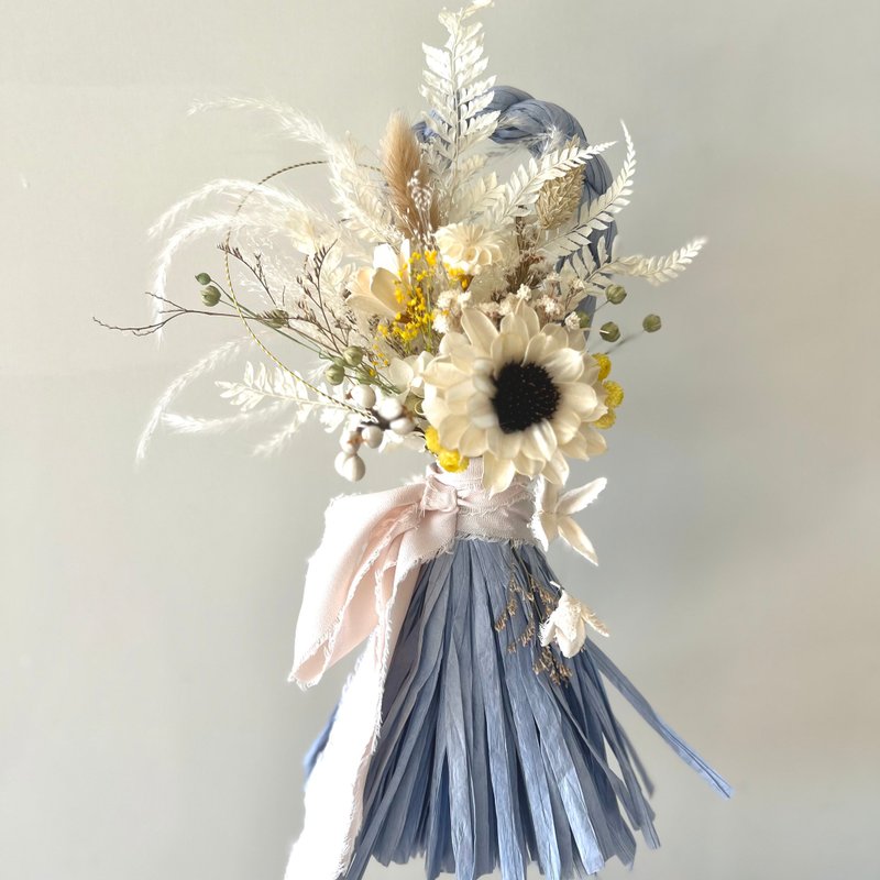 清々しく優雅な日本のしめ縄・和風ドライフラワーのドア飾り・限定手作り花飾り - ドライフラワー・ブーケ - 寄せ植え・花 