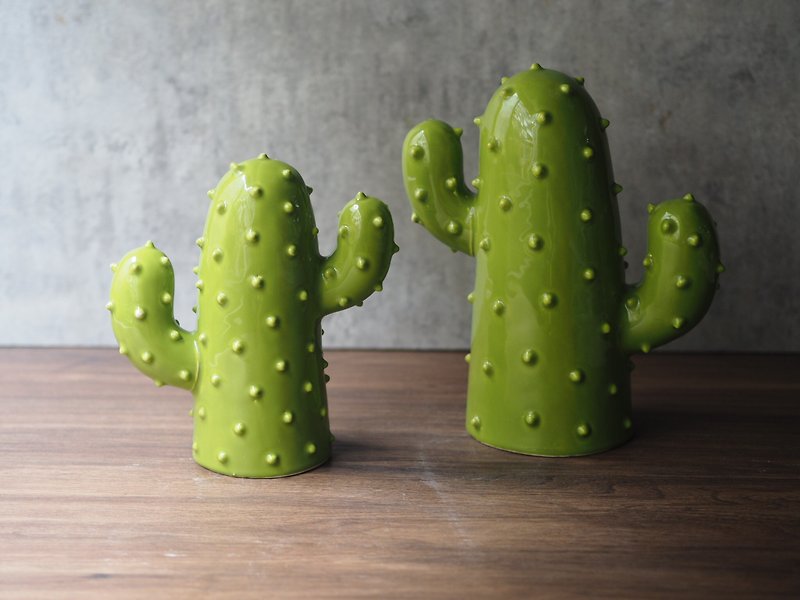 "Jewelry" cactus combination (green) - ของวางตกแต่ง - เครื่องลายคราม สีเขียว