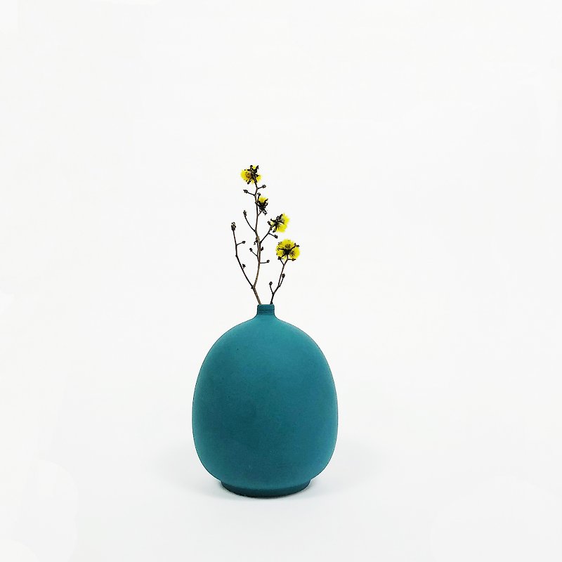 Nordic Matt Color Glaze Vase - Ballon - เซรามิก - เครื่องลายคราม สีน้ำเงิน