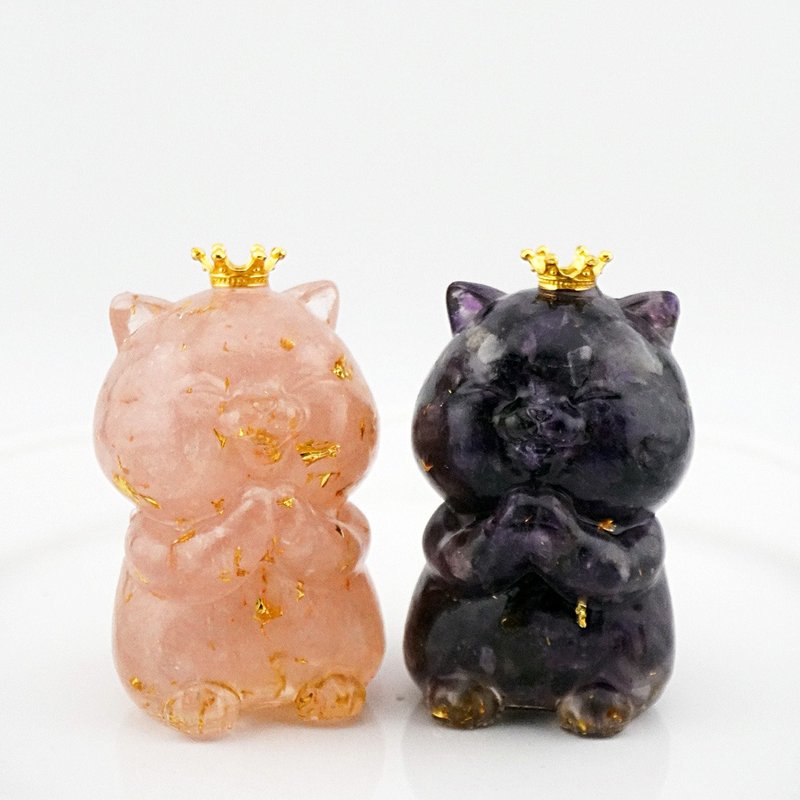 【Hourrae荷萊】獨家訂製 祈福招財貓 水晶擺件 - 擺飾/家飾品 - 水晶 多色