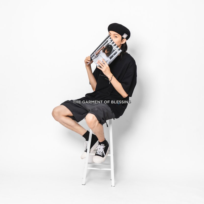 SOM-01 NEW TESTAMENT VERSES GRAPHIC TEE - 帽T/大學T - 其他人造纖維 黑色