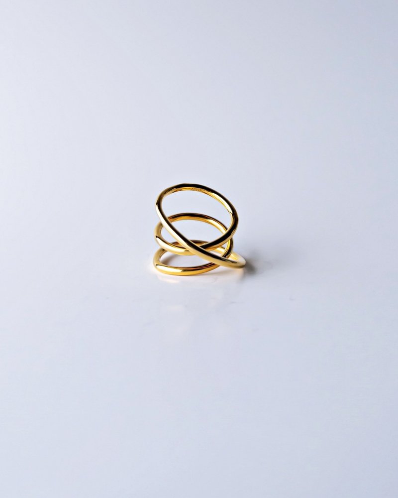 Orbit triple line ring /Interchangeable /着せ替え/silver925/S 惑星 行星 軌道戒指 日本 - 戒指 - 純銀 金色