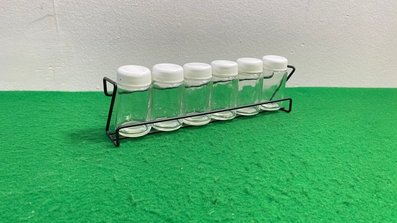 金屬香料架配有 6 個新香料玻璃瓶和 6 個罐子套裝 - 廚房家電 - 其他材質 