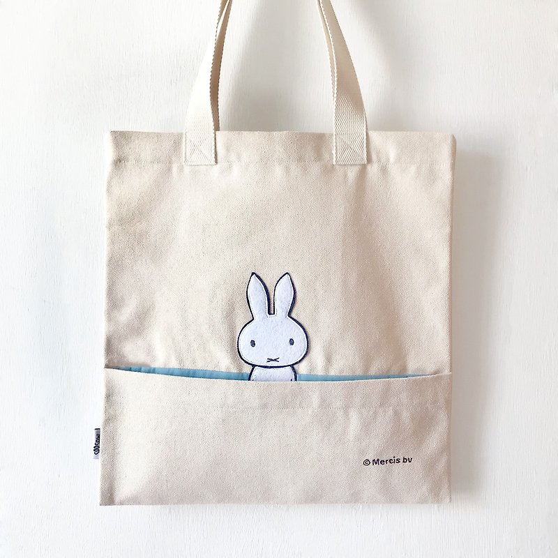 (Limited Edition) Where is miffy? Handmade Canvas Tote Bag - Messenger Bags & Sling Bags - Cotton & Hemp Khaki