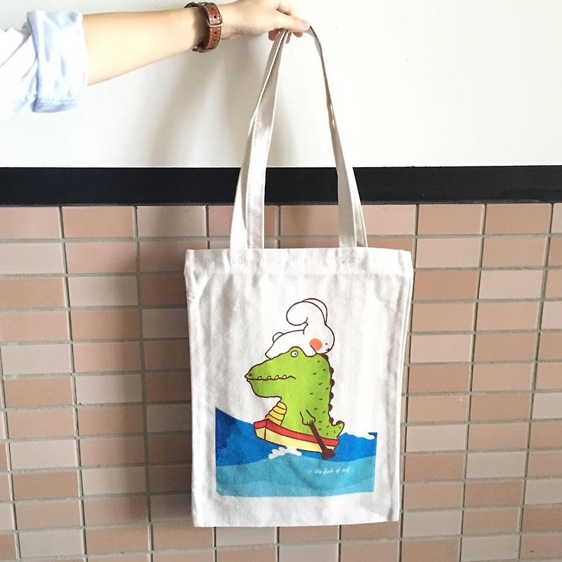 Because you have the ability to face the test, illustration canvas bag, canvas bag, cloth bag can be carried on the shoulder D0010 - กระเป๋าแมสเซนเจอร์ - วัสดุอื่นๆ หลากหลายสี