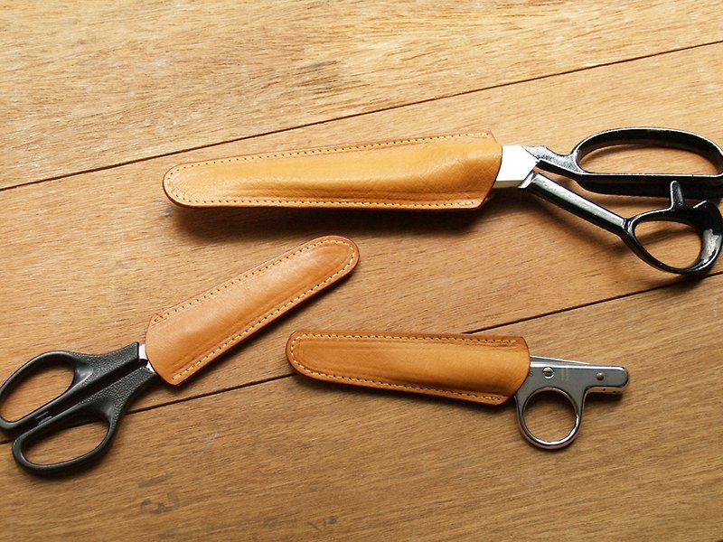 Leather Scissor Case - Classic Tan - Scissors & Letter Openers - Genuine Leather Yellow