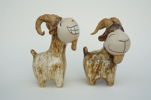 Goat, handmade ceramics, Smiling Goat - Shop stuckwithclay Items for  Display - Pinkoi