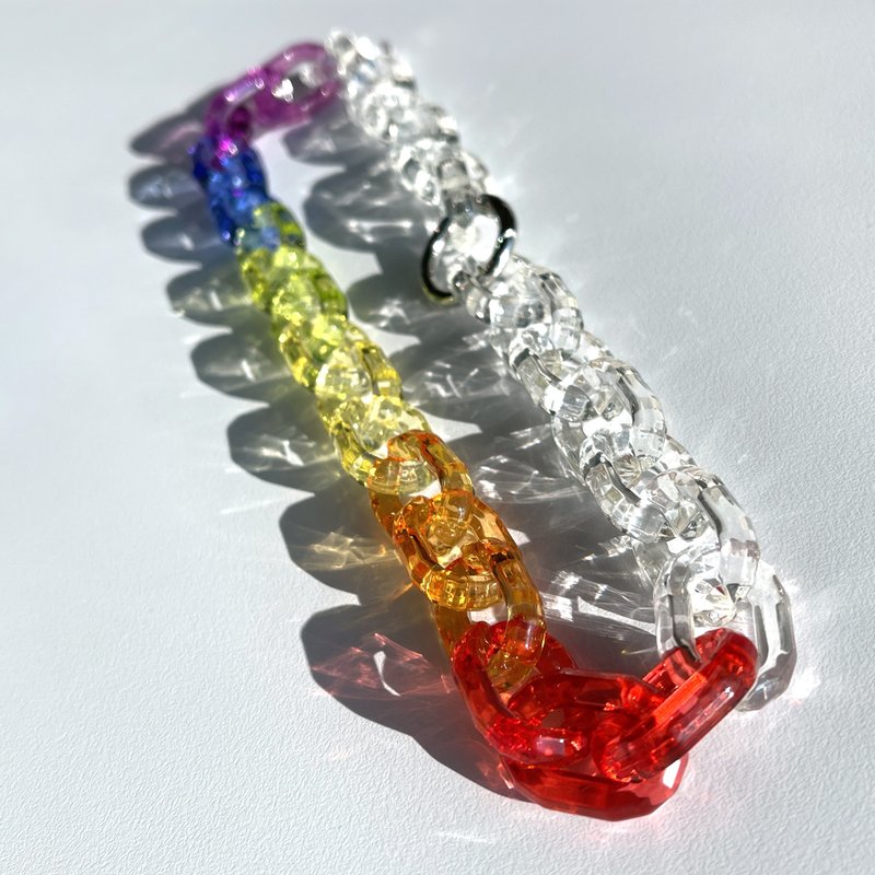 Six Color Rainbow Chain CHOKER-Transparent Acrylic - Necklaces - Plastic Multicolor