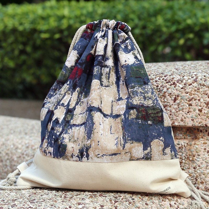 Silverbreeze ~ Beam Backpack ~ Stone Wall (B88) - Drawstring Bags - Cotton & Hemp Multicolor