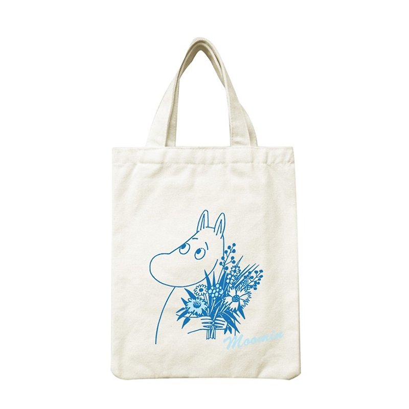 Moomin 噜噜 米 Authorization-Handbag Canvas Bag [Moomin] - Handbags & Totes - Cotton & Hemp Blue