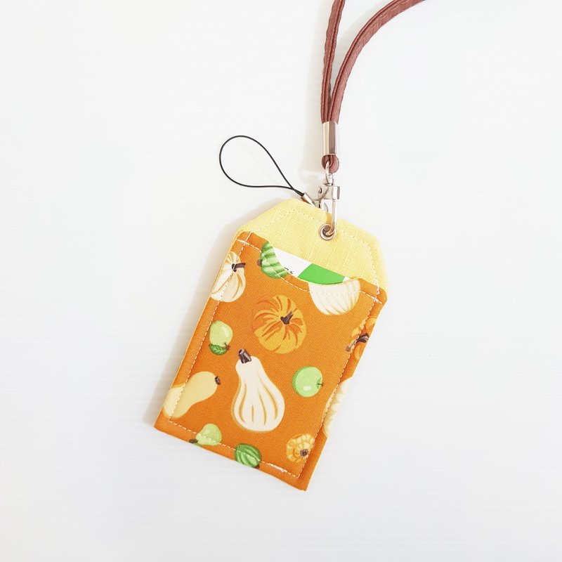 [Melon soup & yellow] Yushou shape card holder card holder ID holder - ID & Badge Holders - Cotton & Hemp Yellow