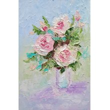 【二科会作家作品】インテリアに☆バラ 油絵 18％OFF】 二科会作家作品】インテリアに☆バラ 油絵 絵画 - 絵画