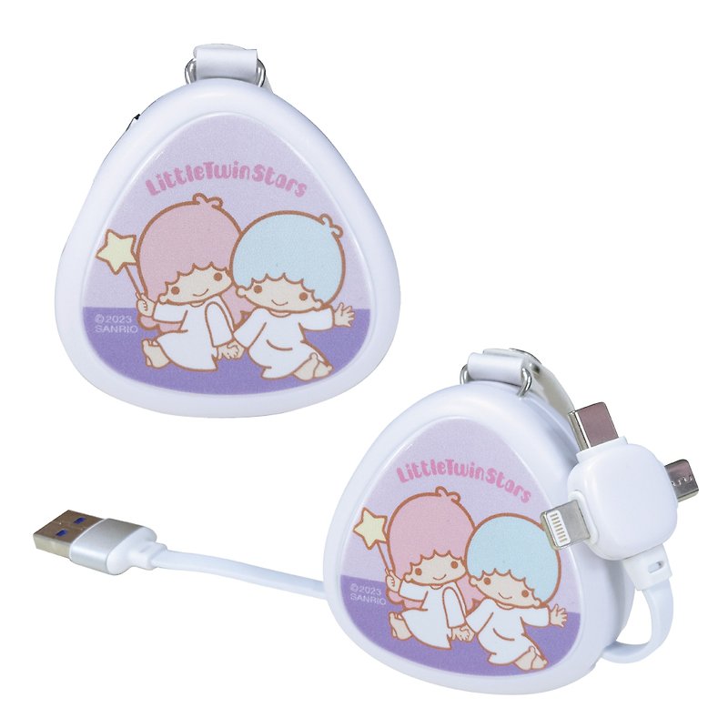 SANRIO-3in1 Charging Cable(66W)-LITTLE TWIN STARS - Chargers & Cables - Plastic Purple