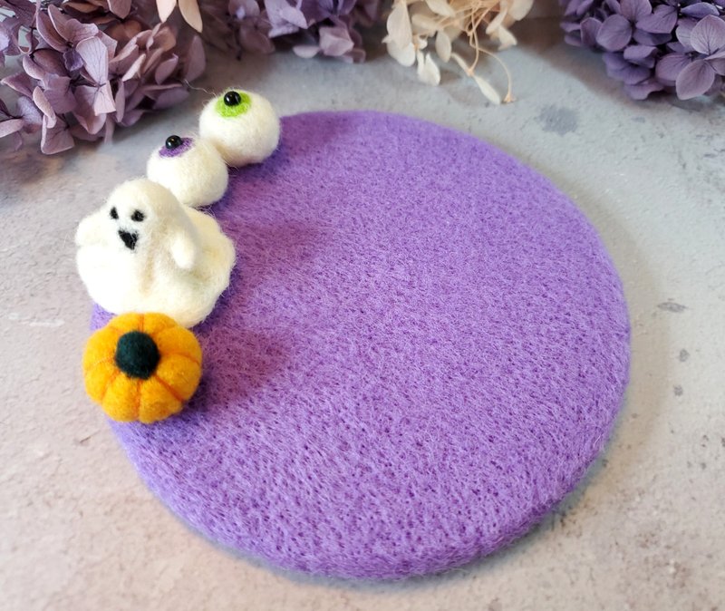 Ghost Wool Felt Coasters Chasing Pumpkins Halloween Party Part 2 - Coasters - Wool Purple