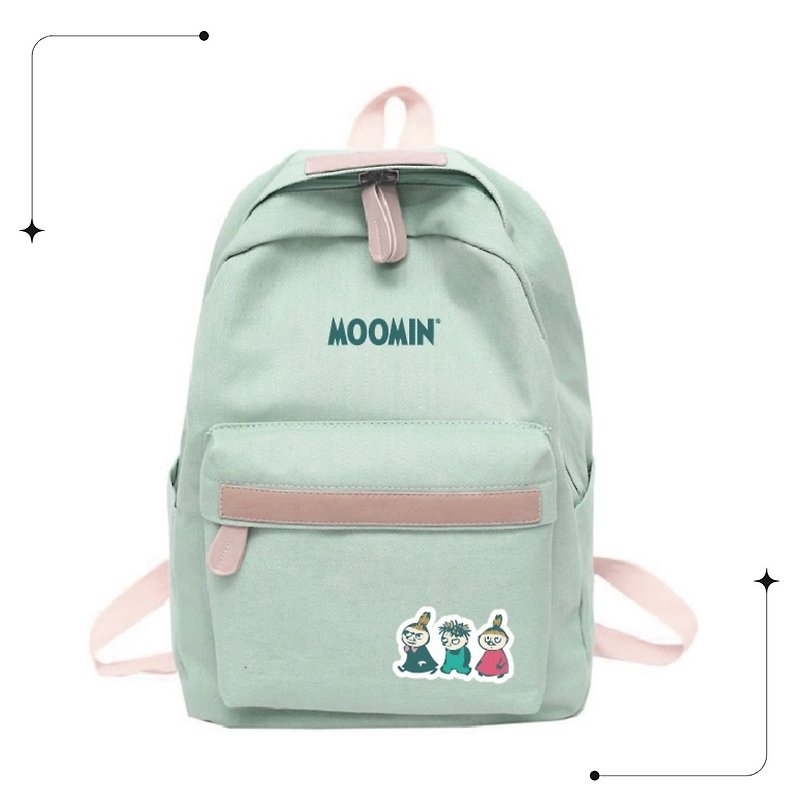 MOOMIN Authorized | 04Mini Backpack-Green - กระเป๋าเป้สะพายหลัง - ผ้าฝ้าย/ผ้าลินิน 