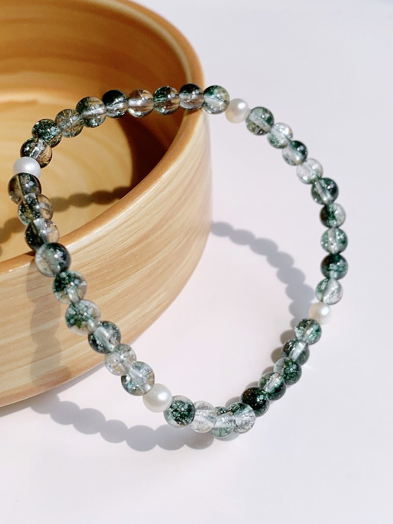 Green Phantom & Flashwater Pearl Brac - Bracelets - Crystal Multicolor