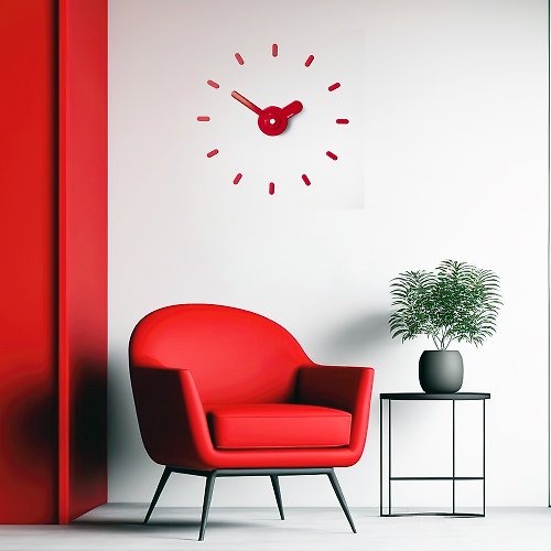 ontime On-Time Wall Clock Peel and Stick V1M Red 48-60 Cm.