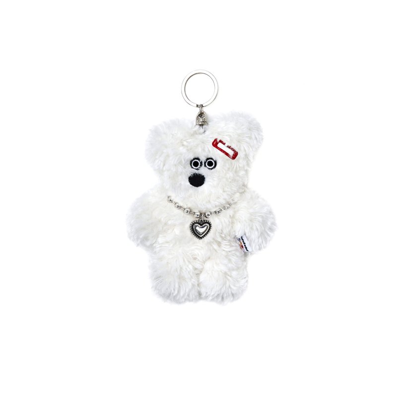 PAPA.GO.PAPA Piz Poodle Puppy Doll Key Ring/Charm(Cream) - Keychains - Polyester White