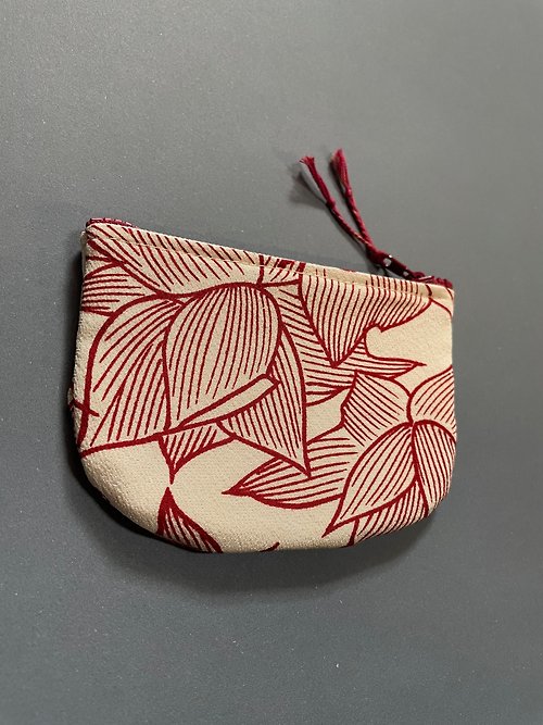手工 古布 零錢包 秋葉 handmade kofu coin pouch