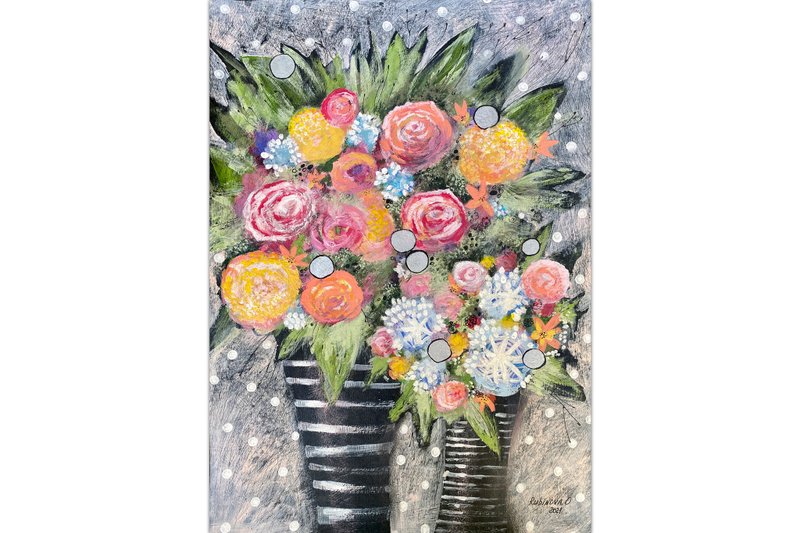 Flowers painting Floral Original art Colorful wall art by Rubinova - 海報/掛畫/掛布 - 紙 多色