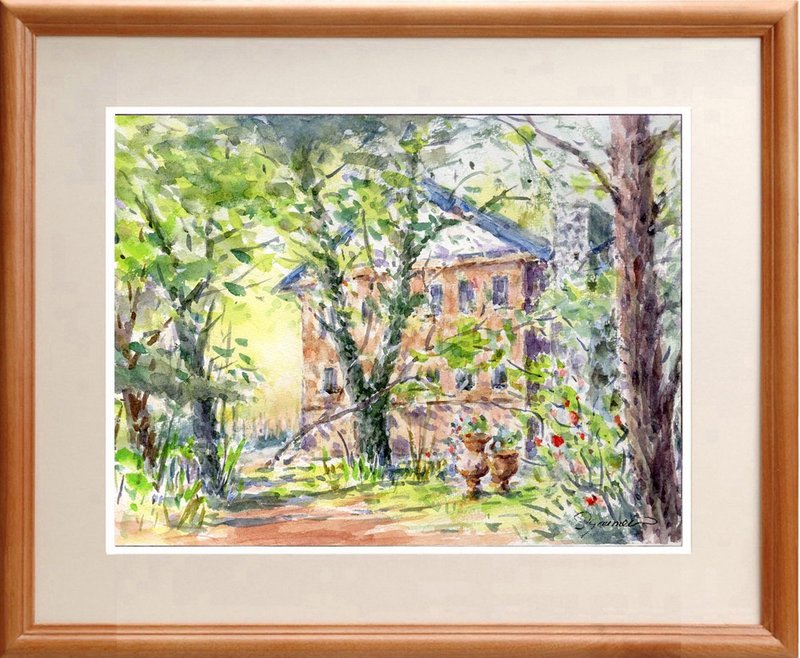 水彩画原画　夏の日 - 海報/掛畫/掛布 - 紙 綠色