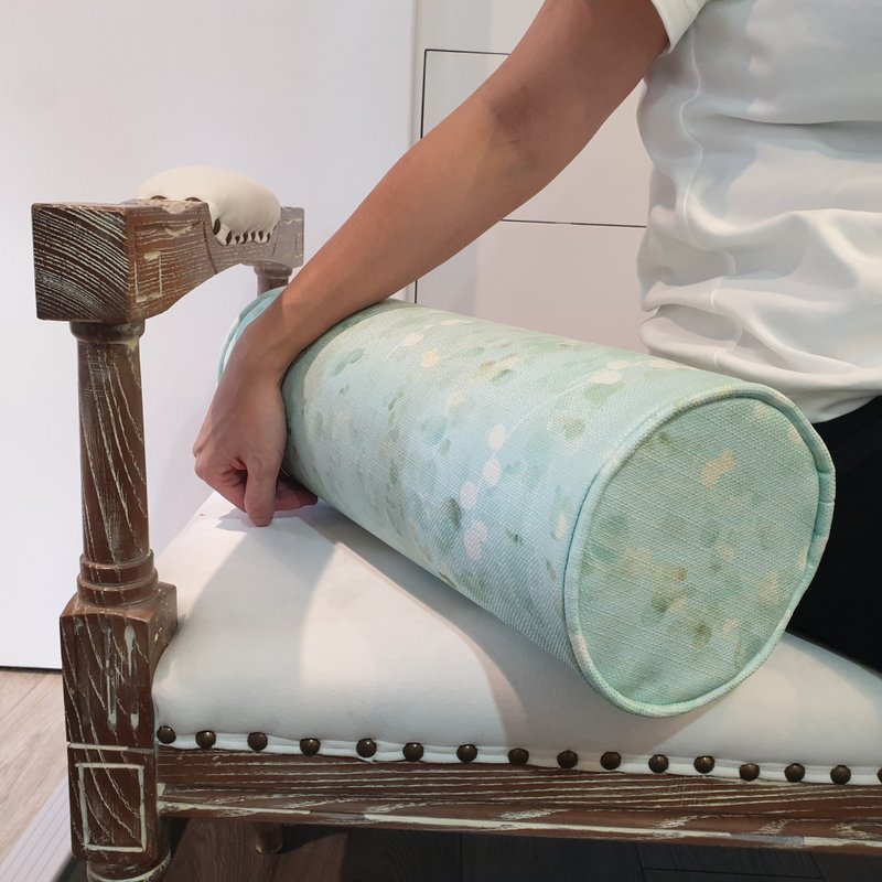 範本 原創印花 亞麻編織圓柱枕 2個/組  朵朵株葉 ABC同價 - 枕頭/咕𠱸 - 聚酯纖維 