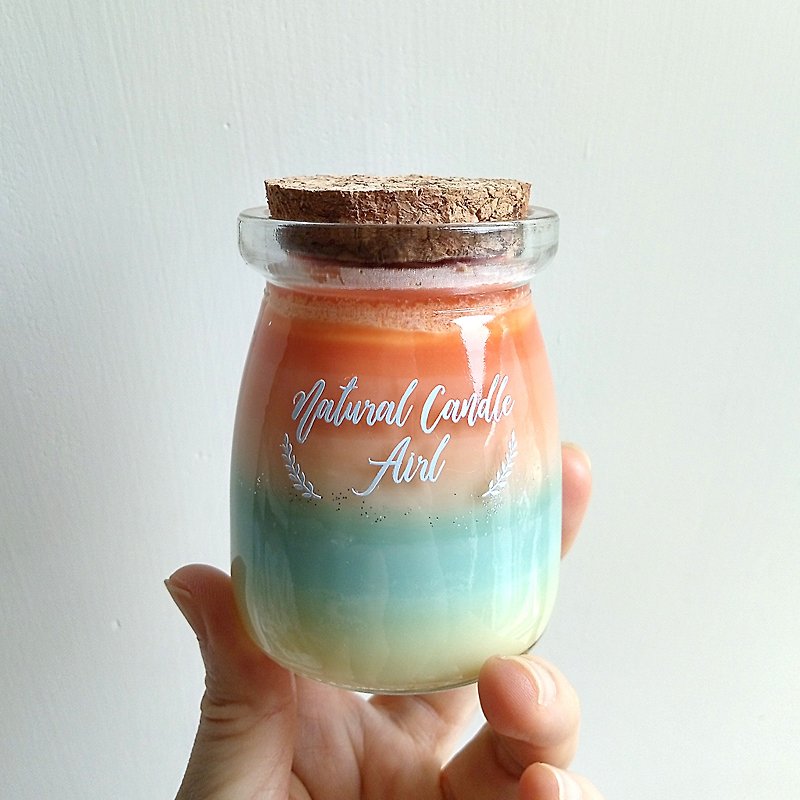 Sunset | Soywax Scented Candle | Aroma Rosemary Orange Peach | birthday gift - Candles & Candle Holders - Wax Orange
