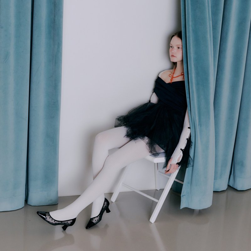 JUDY HEART PUMPS BLACK - 高跟鞋/跟鞋 - 真皮 黑色