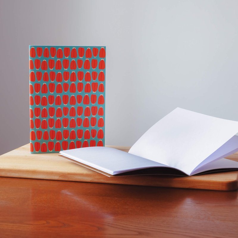 【錦源興】烏魚子A5空白筆記本 (藍) | 手帳 集章本 日誌 A5 空白 - 筆記本/手帳 - 紙 紅色