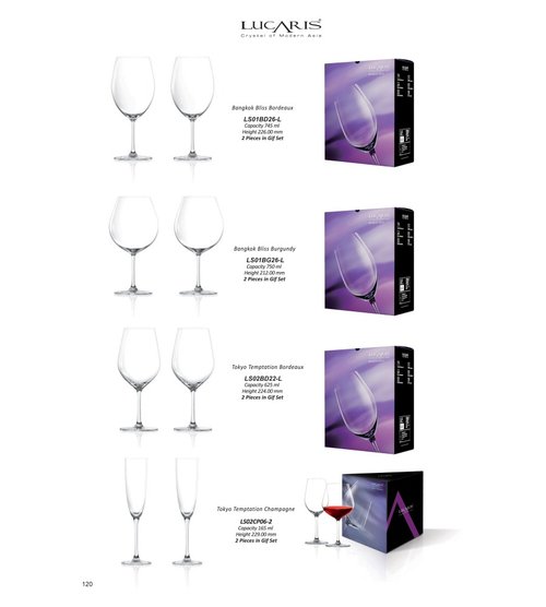 Lucaris crystal glass champagne flutes (five styles in total