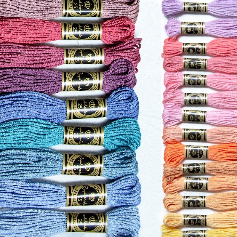 France No. 25 R brand hand embroidery thread cross stitch cotton R thread 447 color suit diy beginner material package - เย็บปัก/ถักทอ/ใยขนแกะ - งานปัก 