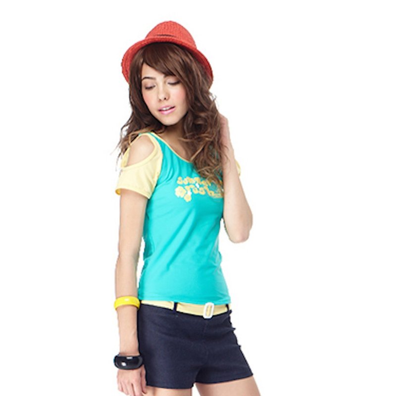 MIT 少女二件式泳裝 - 女泳衣/比基尼 - 尼龍 藍色