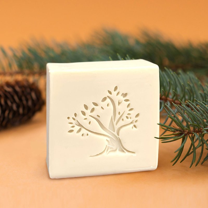 SIDON'S SECRET -handmade pine flavor olive oil essence soap - Soap - Plants & Flowers White