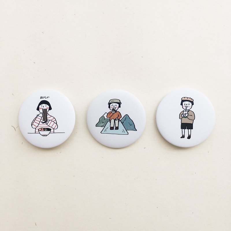 Buddy | Eat, Drink and Drink Series Badges (Three) - Badges & Pins - Plastic 