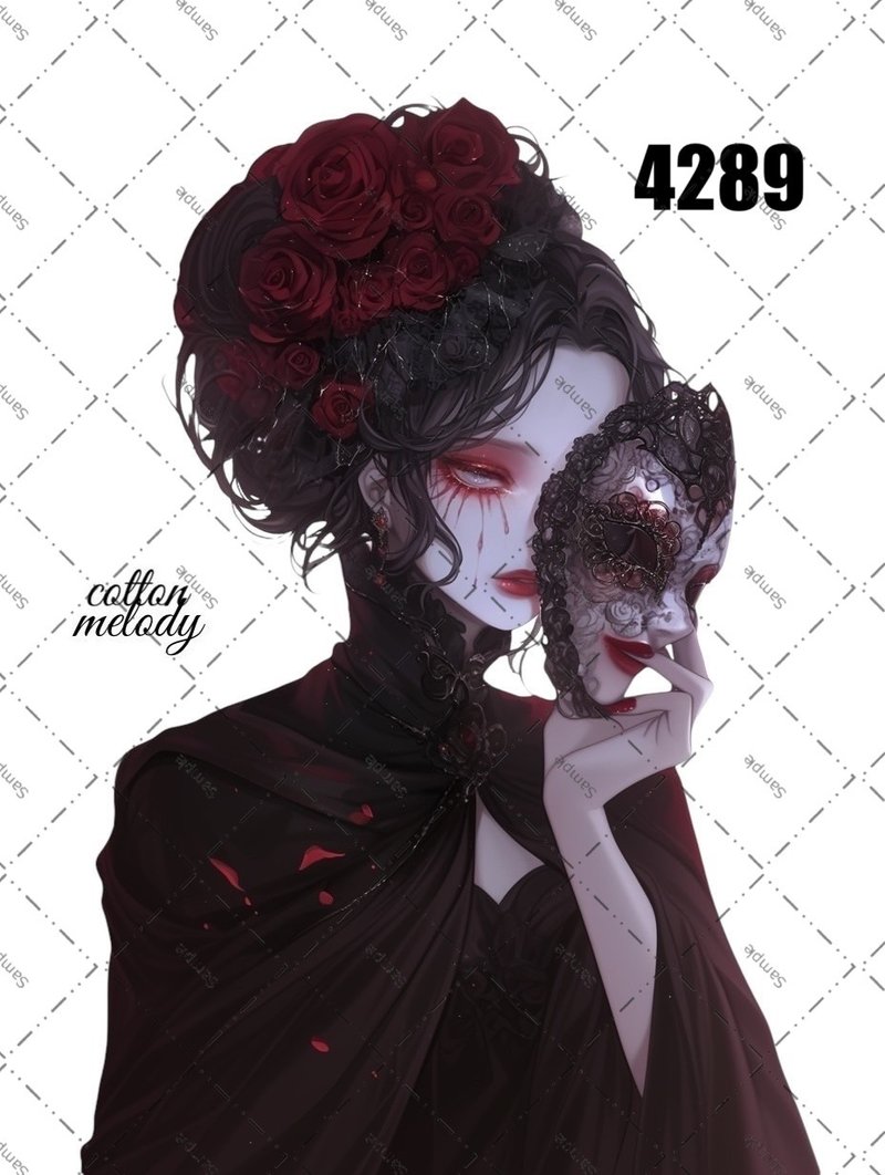 original sticker no.4289 人物ステッカー オリジナルステッカー オリジナル人物ステッカー 装飾ステッカー cotton melody - 貼紙 - 紙 