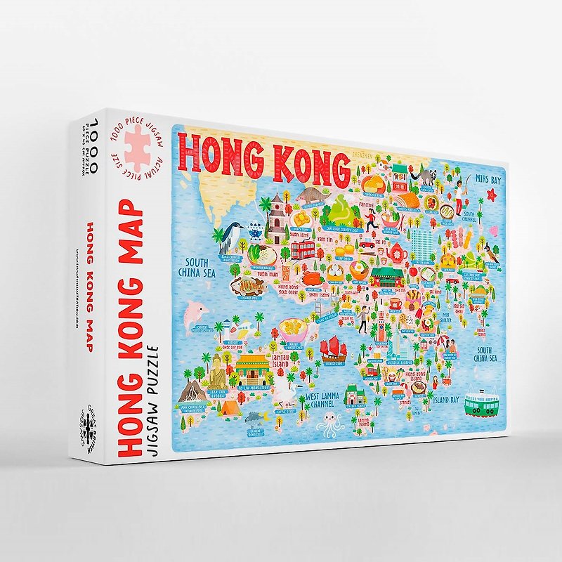 香港地圖拼圖 (1000塊) - 拼圖/砌圖 - 紙 多色