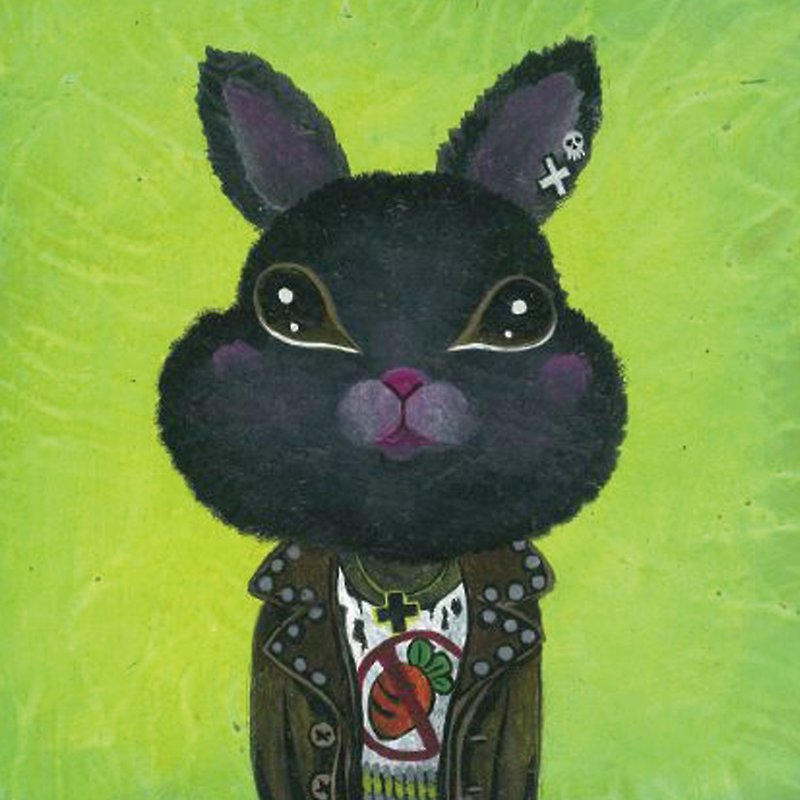 ✪Rock rabbit (black rabbit)\don’t eat carrot\like rock ✪ good friend postcard/card - การ์ด/โปสการ์ด - กระดาษ 