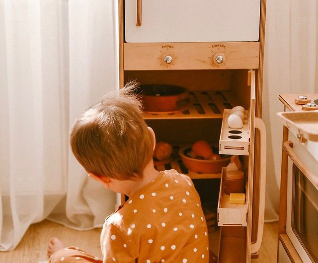 Eco-friendly Wooden Play Kitchen Set Montessori Kitchen Eco Friendly Toy  Waldorf Toys Wooden Kitchen Set -  Denmark