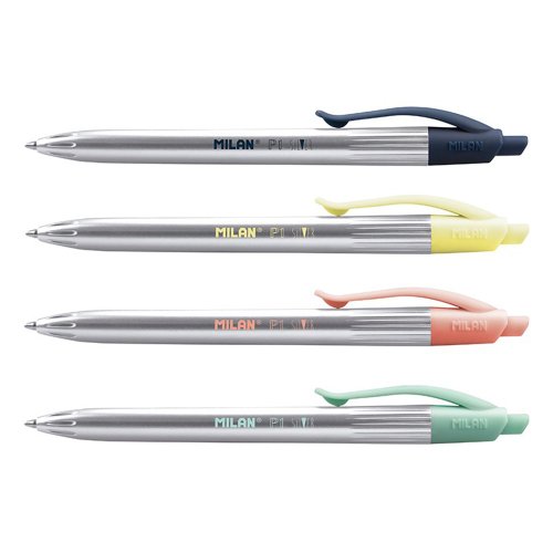MILAN 西班牙百年經典文具 MILAN P1 SILVER原子筆(藍) 1.0mm(筆桿4色可選)