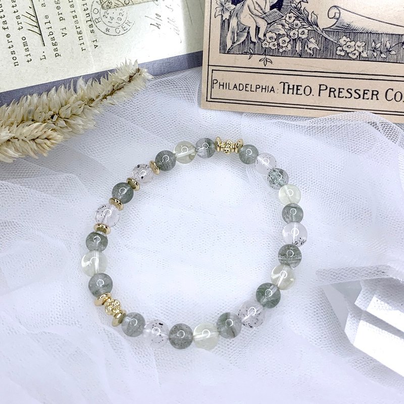 Mist Forest/Venom Super Seven Green Ghost Lemon Crystal Bracelet - Bracelets - Other Materials Green