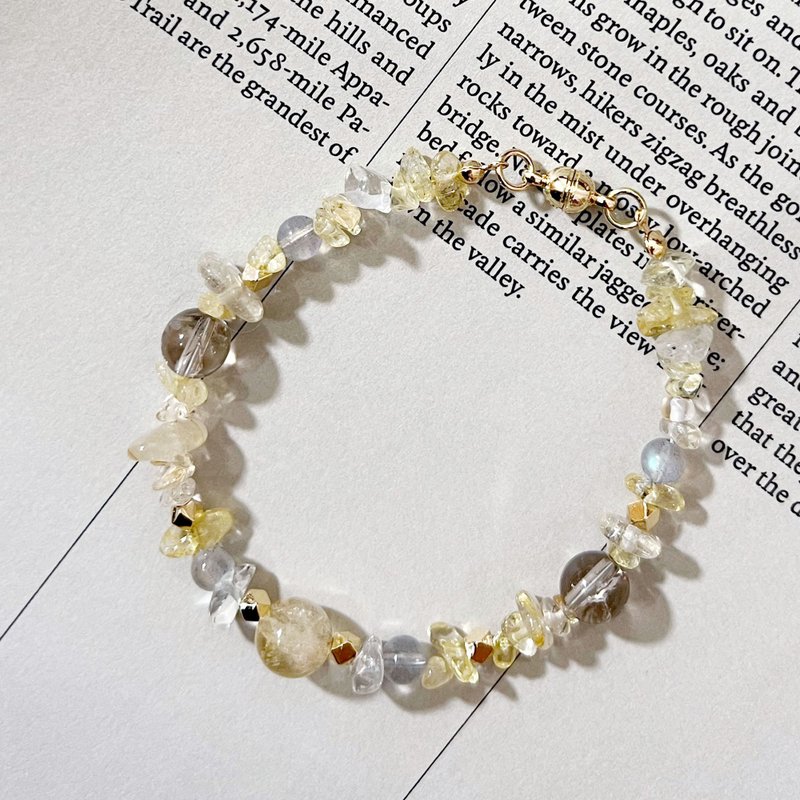 Yellow [citrine] No. 3 design bracelet - สร้อยข้อมือ - คริสตัล สีเหลือง