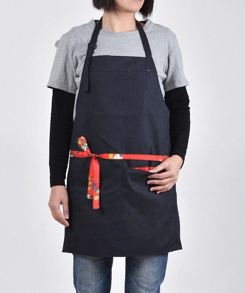 Fashion work apron - navy - ผ้ากันเปื้อน - ผ้าฝ้าย/ผ้าลินิน 