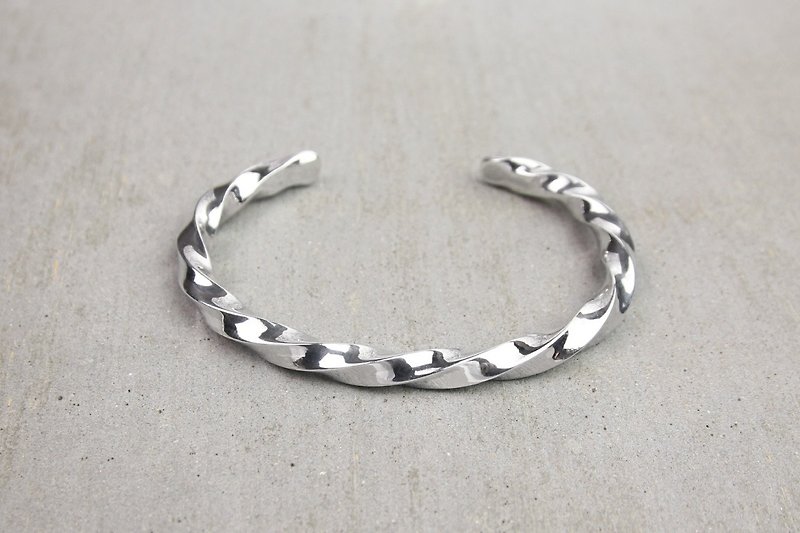 925 Silver Metal Rope Bangle 925 silver twist bracelet - Bracelets - Other Metals 