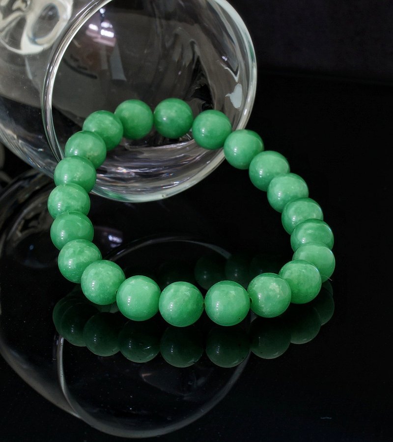 Green Jasper  10.3mm Bracelet - สร้อยข้อมือ - เครื่องเพชรพลอย 