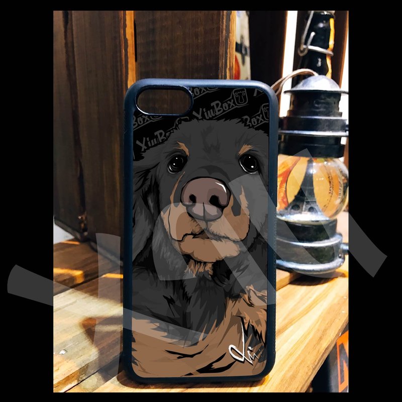 黑 臘腸狗 狗 手繪 插畫 客製 手機殼 iPhone 14 13 12 11 XR 8 7 - 手機殼/手機套 - 矽膠 