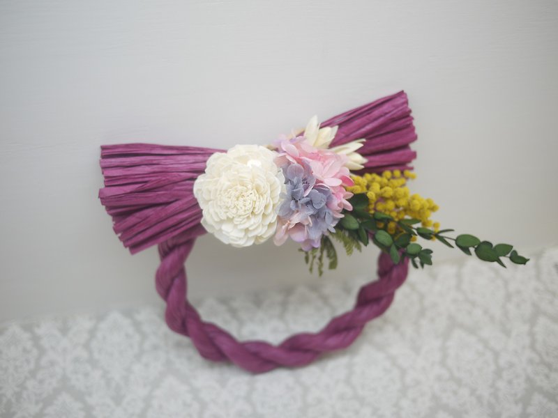 注連繩繡球花花圈 - 裝飾/擺設  - 植物．花 紫色