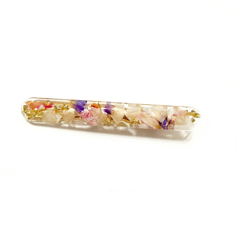 日本樹脂乾燥花星辰花瓣髮夾.髮飾 - 髮夾/髮圈 - 樹脂 紫色