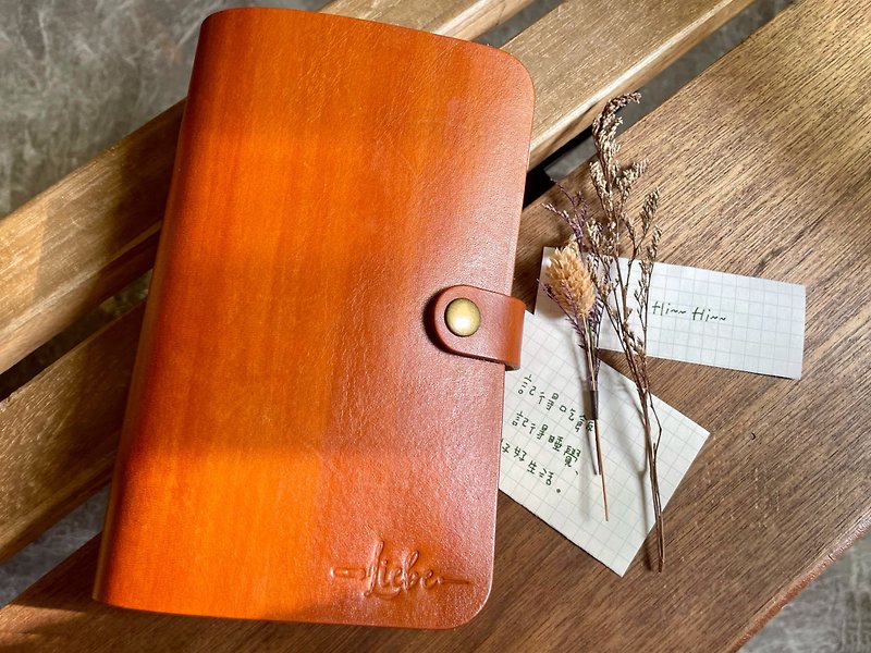 A6 six-hole binder leather notepad notebook notebook vegetable tanned leather hand-dyed - สมุดบันทึก/สมุดปฏิทิน - หนังแท้ 