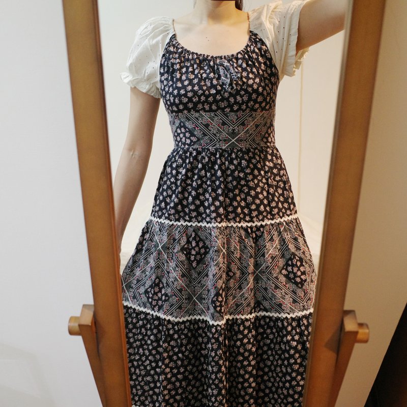 Vintage American Floral Dress - One Piece Dresses - Cotton & Hemp 