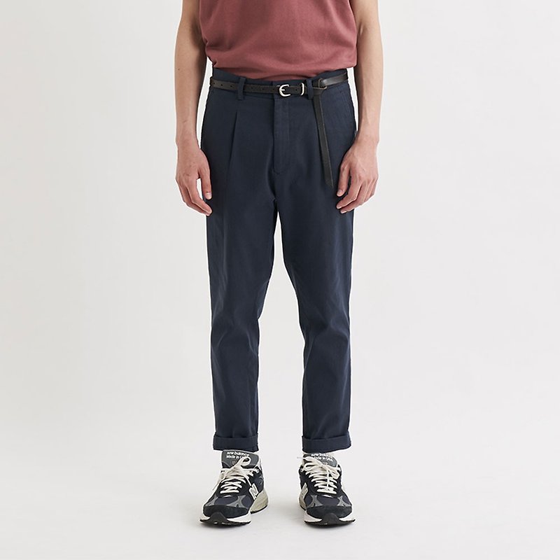 1616 twill discount trousers dark blue - กางเกงขายาว - ผ้าฝ้าย/ผ้าลินิน สีน้ำเงิน
